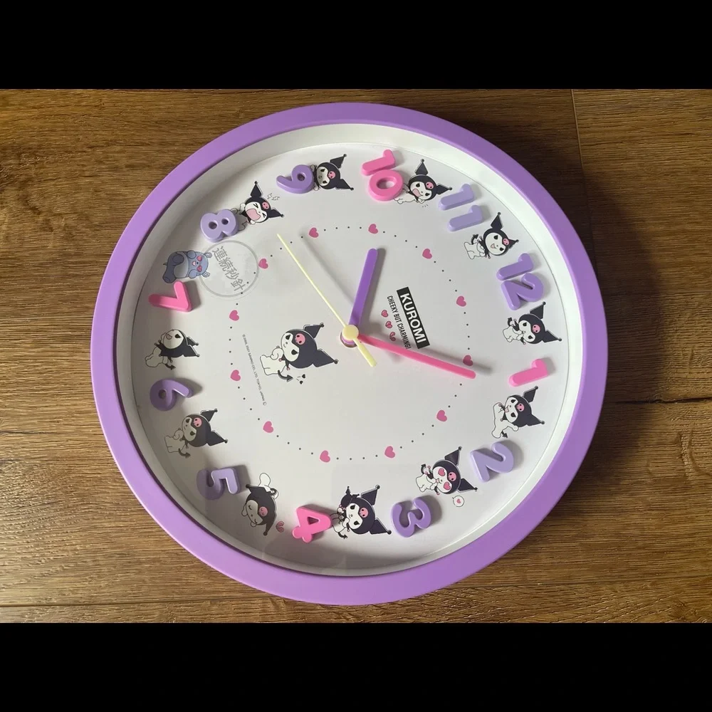 One Left! KUROMI (Sanrio)-NWT Large Character Wall Clock